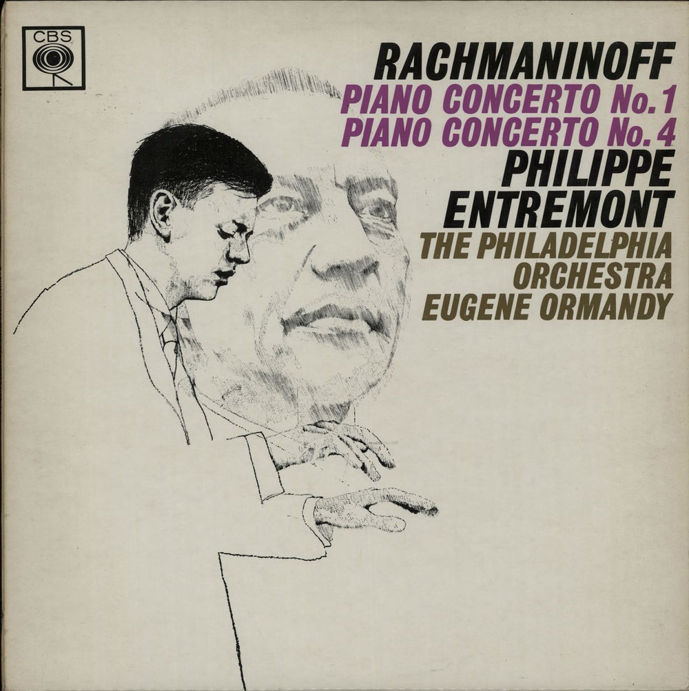 Phillipe Entremont Rachmaninoff: Piano Concerto Nos. 1 And 4 UK vinyl LP album (LP record) SBRG72156