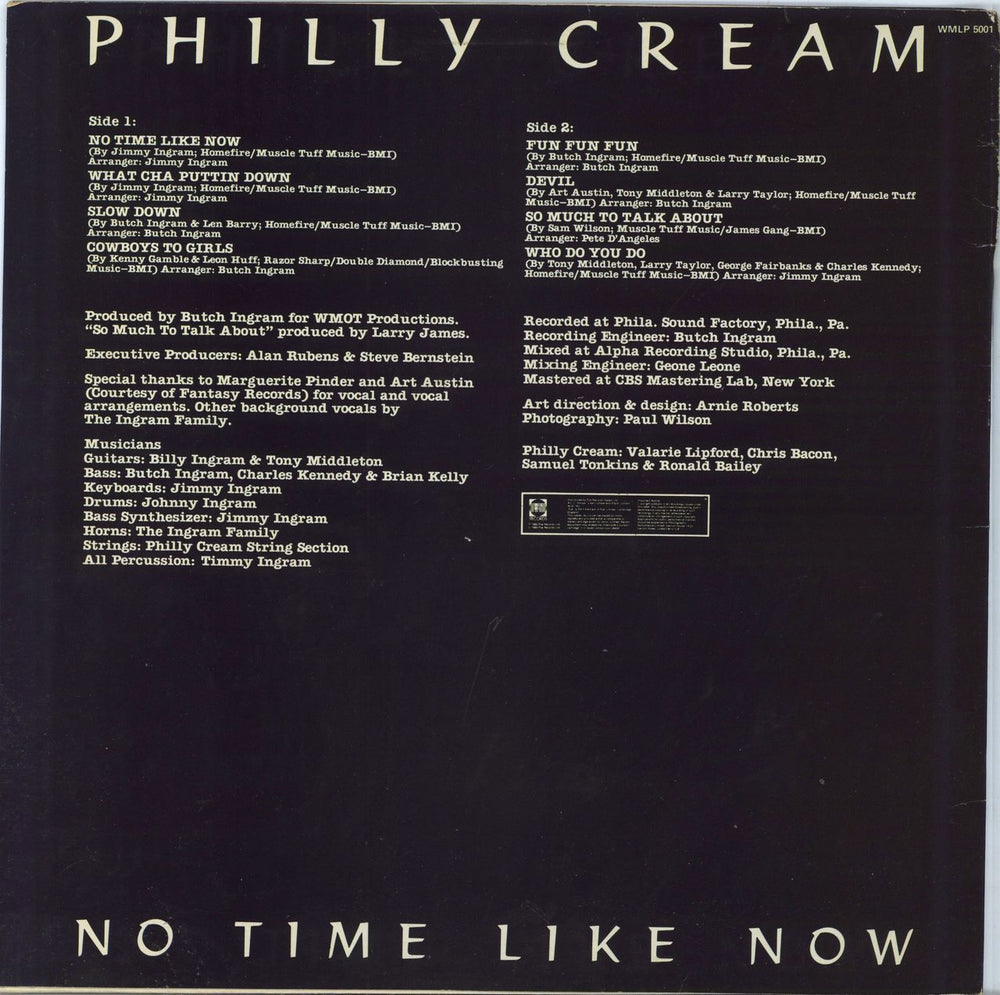 Philly Cream No Time Like Now - Test Pressing UK vinyl LP album (LP record)