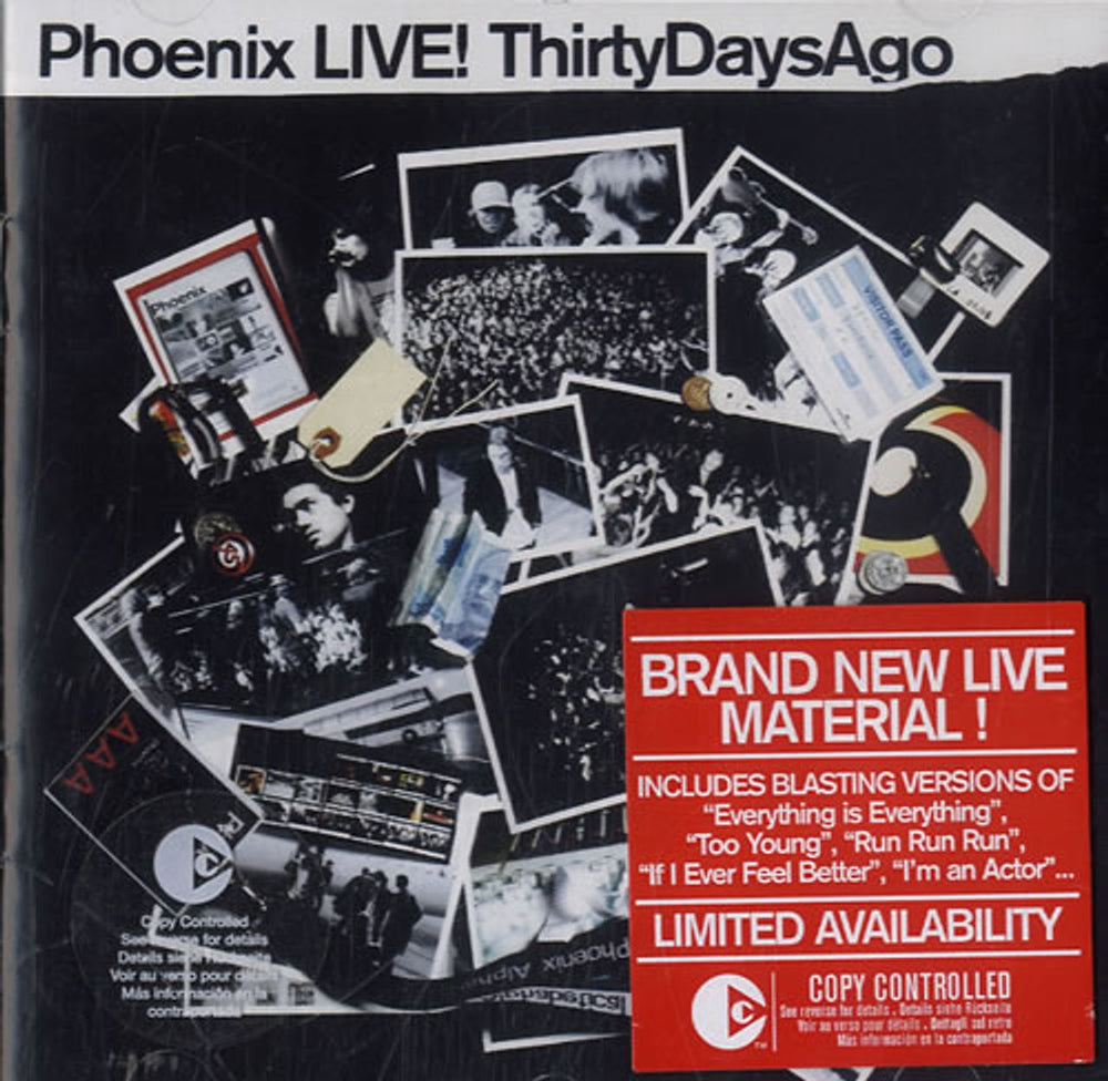 Phoenix (Fr) LIVE! Thirty Days Ago UK CD album (CDLP) 724387570122