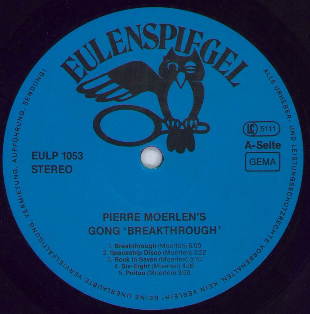 Pierre Moerlen's Gong Breakthrough German vinyl LP album (LP record) P5HLPBR819135