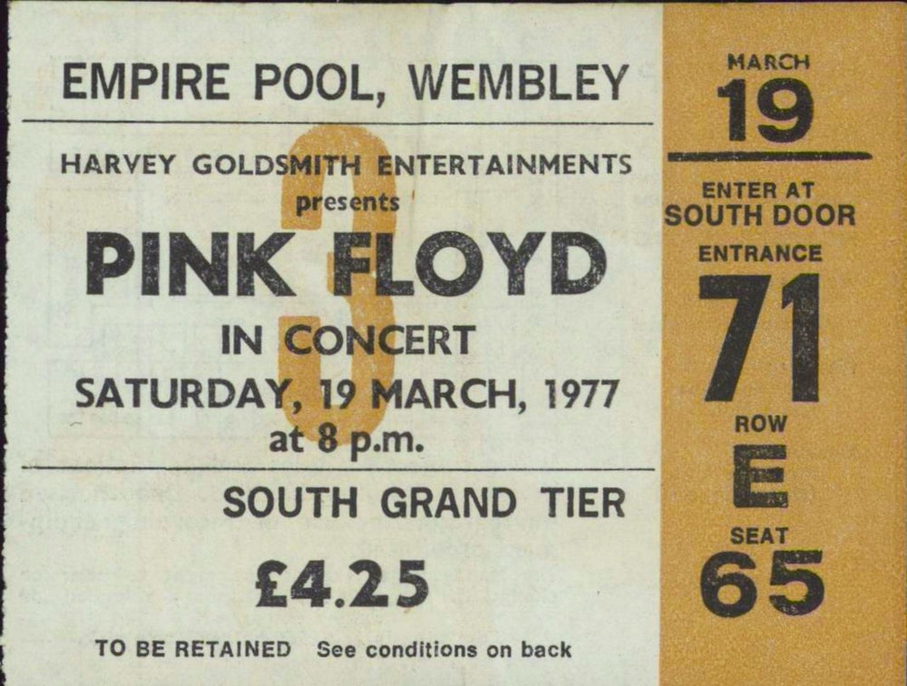 Pink Floyd Animals + Ticket Stub UK tour programme