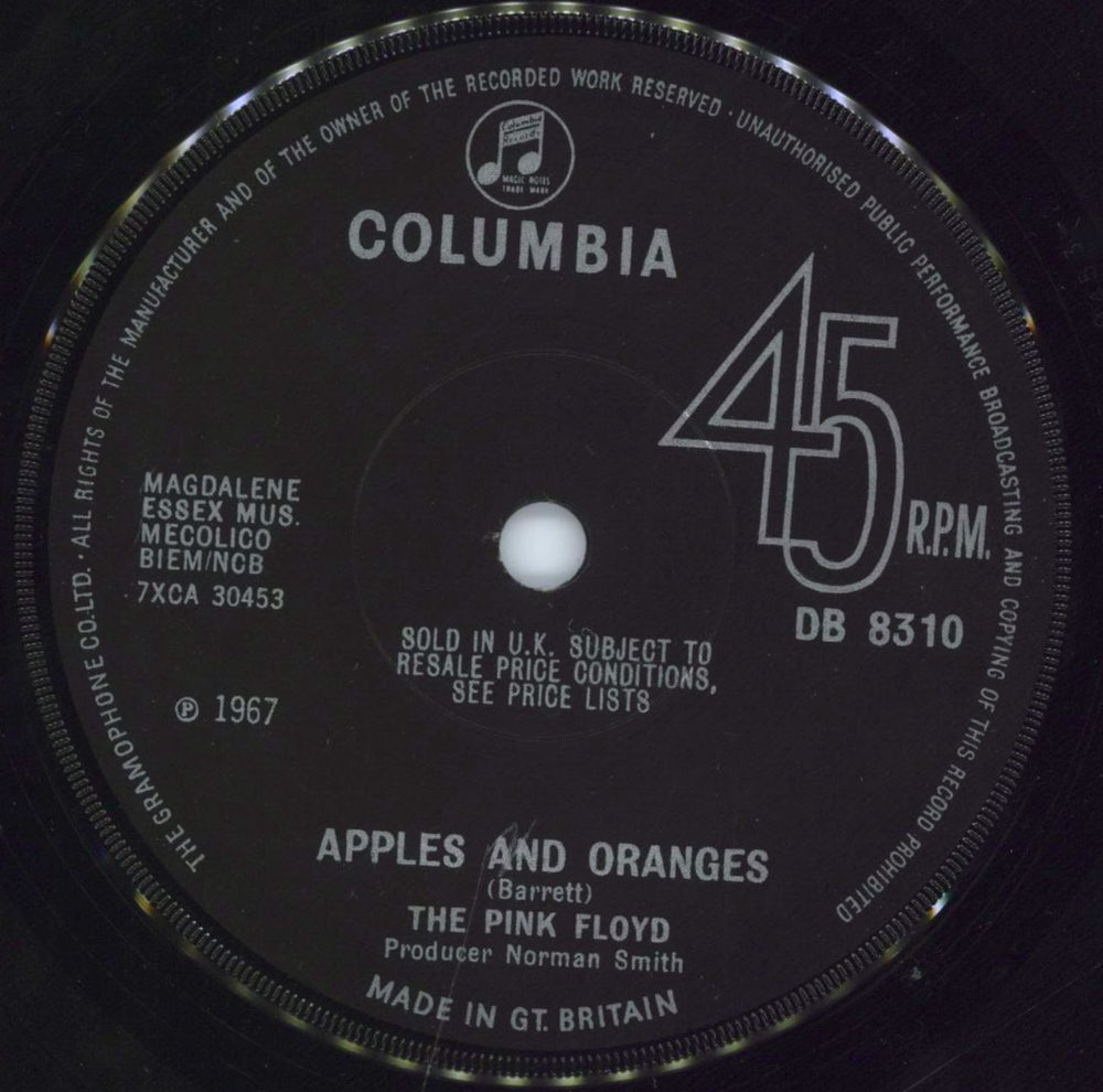 Pink Floyd Apples And Oranges - Solid UK 7" vinyl single (7 inch record / 45) PIN07AP545646