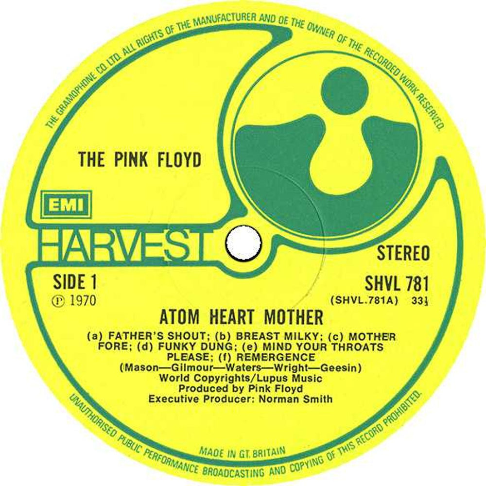 Pink Floyd Atom Heart Mother - 2nd - Gram Co UK vinyl LP album (LP record) PINLPAT267054