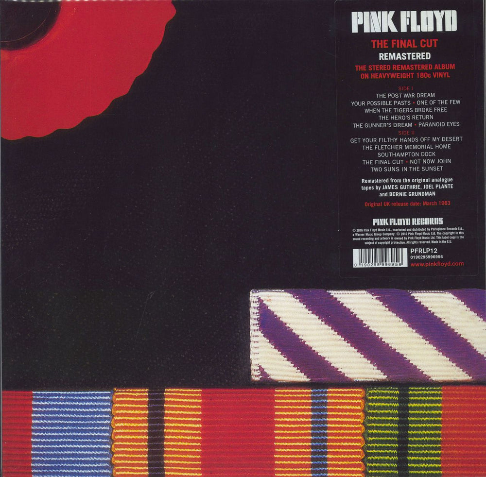 Pink Floyd The Final Cut: Remastered - 180 Gram + Shrink UK vinyl LP album (LP record) PFRLP12