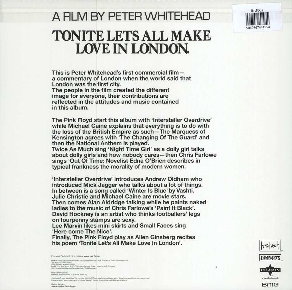 Pink Floyd Tonite Lets All Make Love In London - Pink Vinyl German vinyl LP album (LP record) 5060767441954