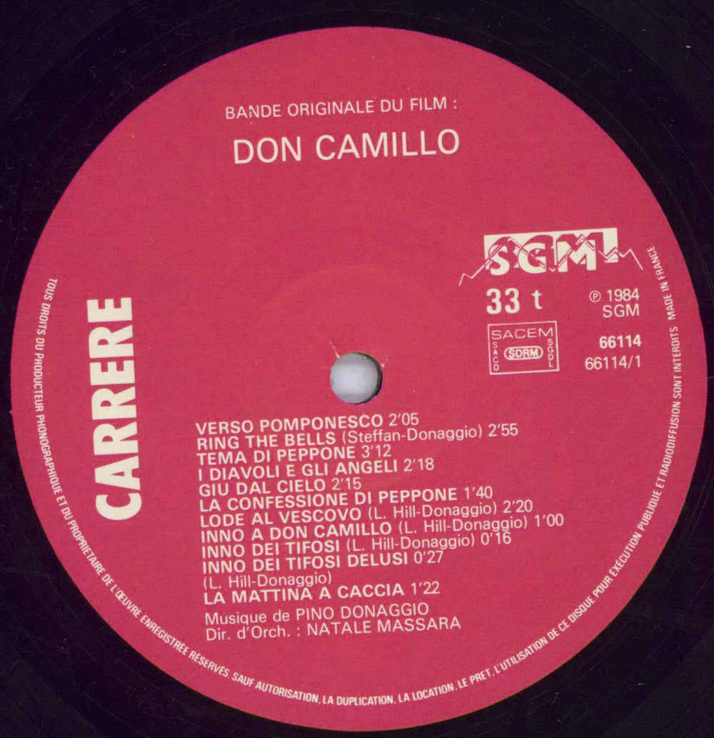 Pino Donaggio Don Camillo OST French vinyl LP album (LP record) P6NLPDO820767