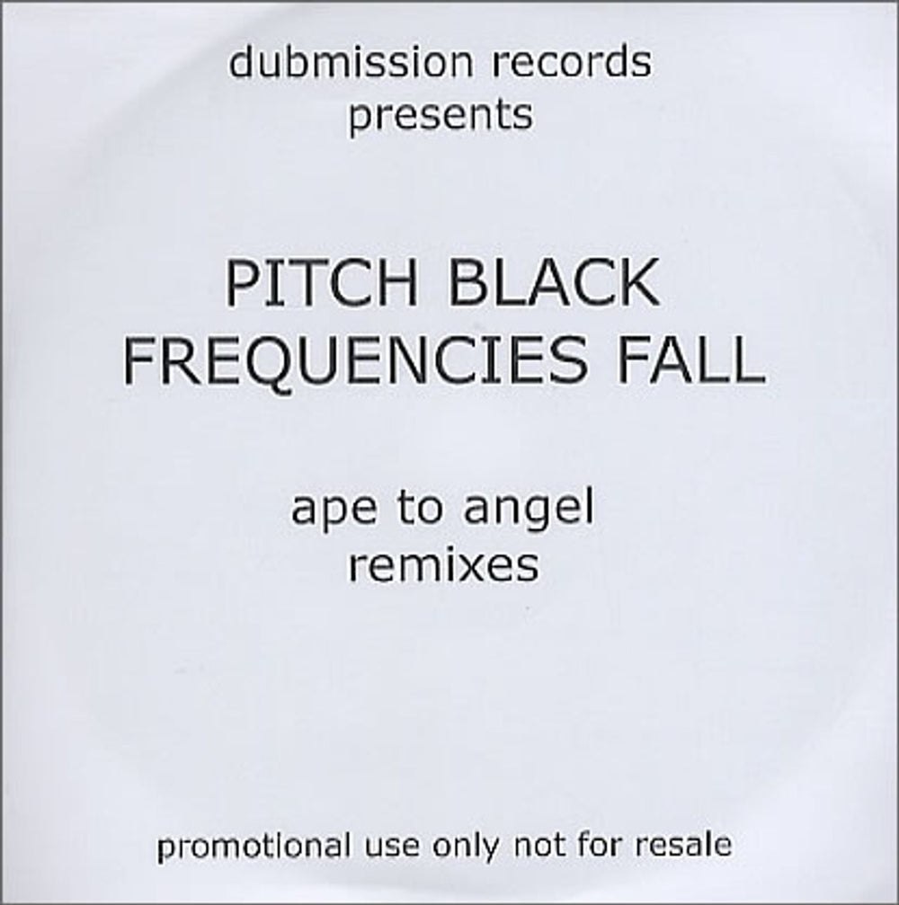 Pitch Black Frequencies Fall UK Promo CD album (CDLP) CDDUBM005