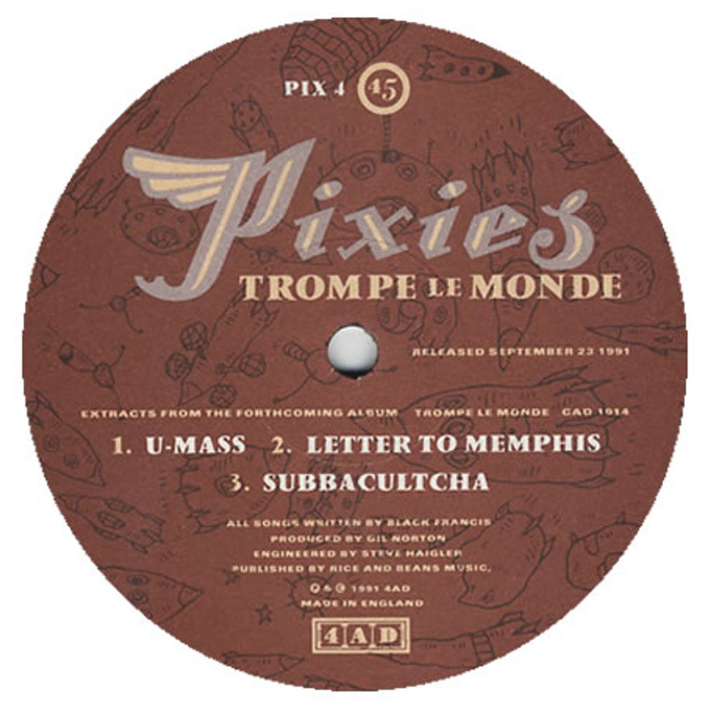 Pixies Trompe Le Mond UK Promo 10" vinyl single (10 inch record) PIX4