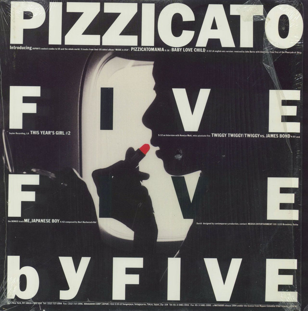 Pizzicato Five Five By Five US 12" vinyl single (12 inch record / Maxi-single) OLE096-1