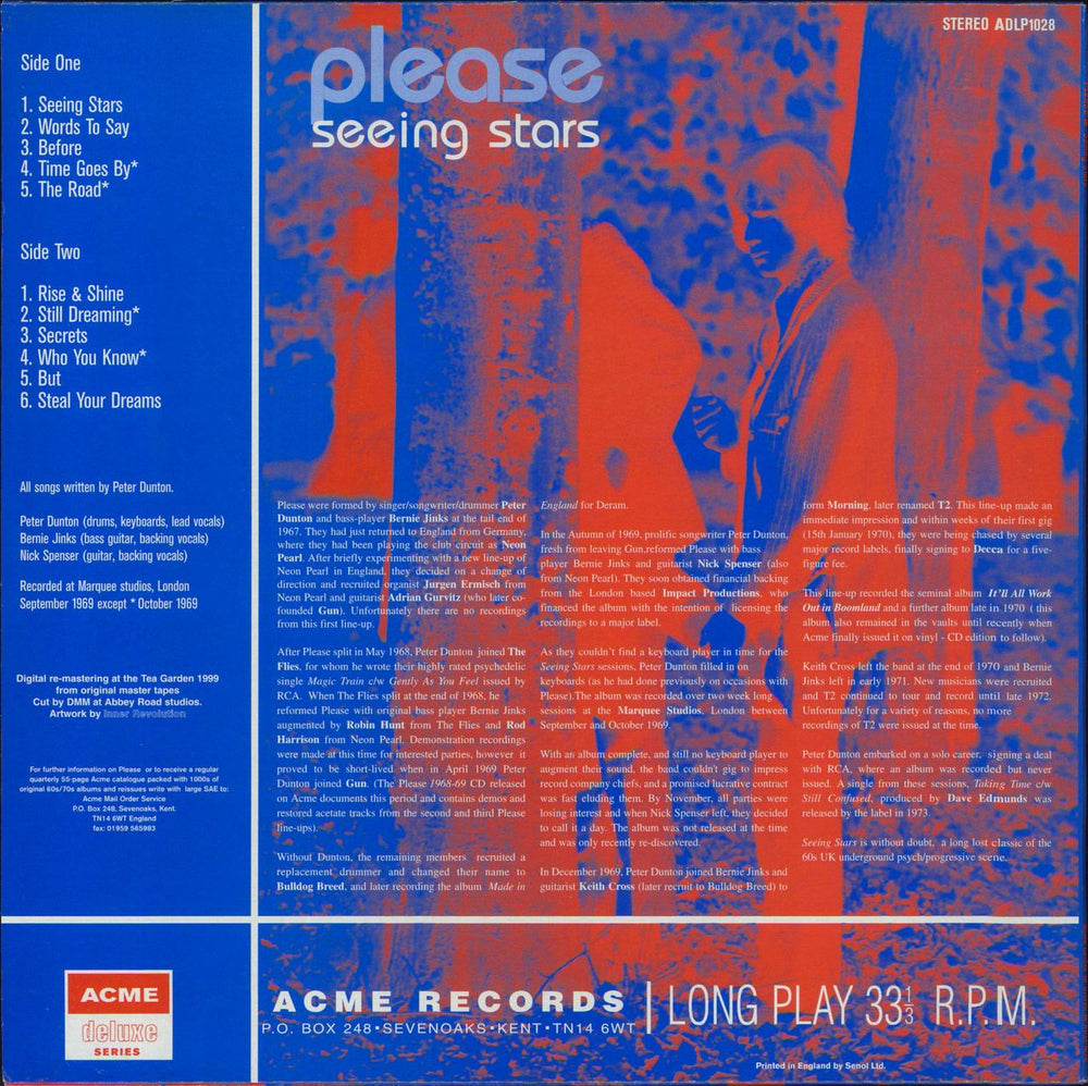 Please (Psych) Seeing Stars UK vinyl LP album (LP record)