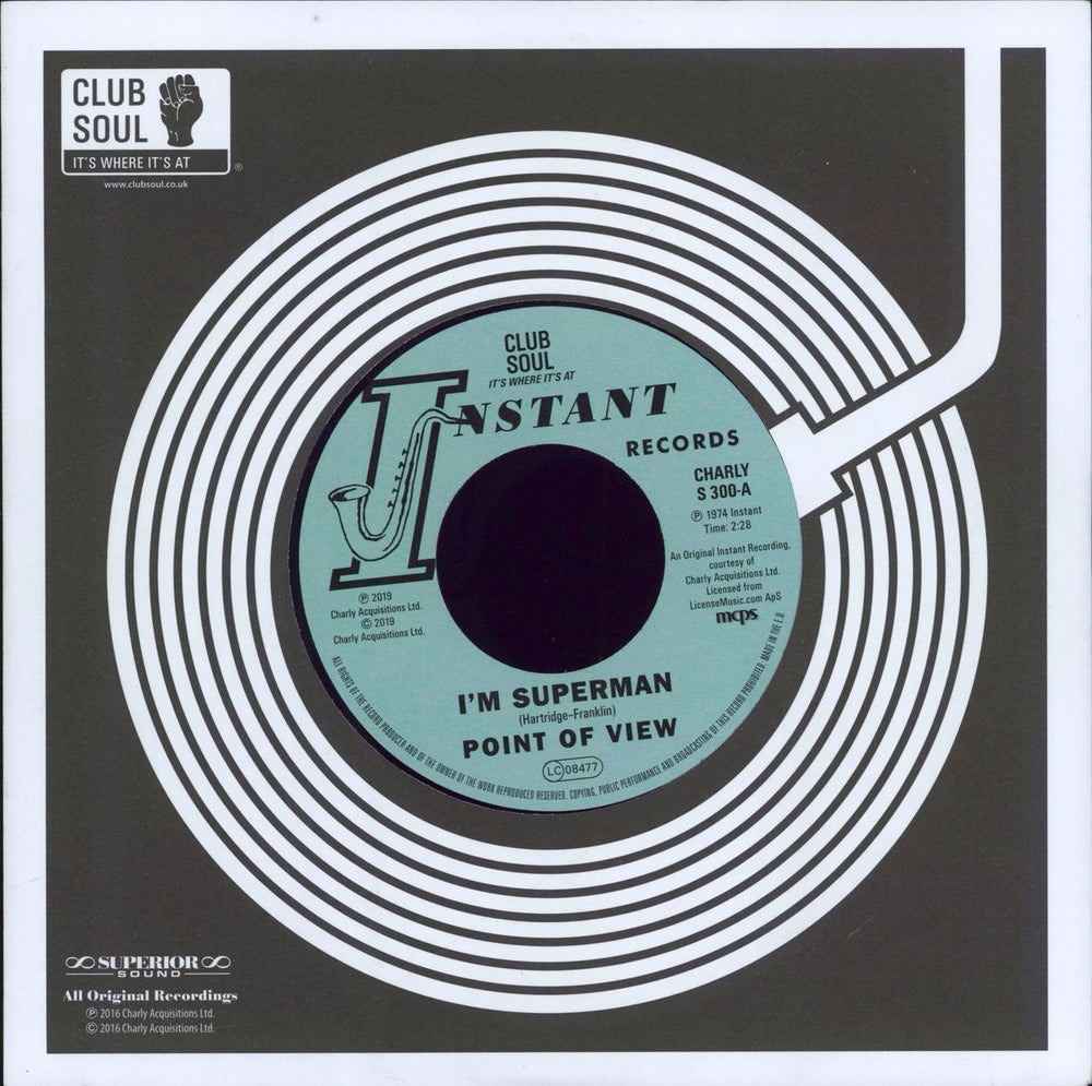 Point Of View I'm Superman UK 7" vinyl single (7 inch record / 45) CHARLYS300