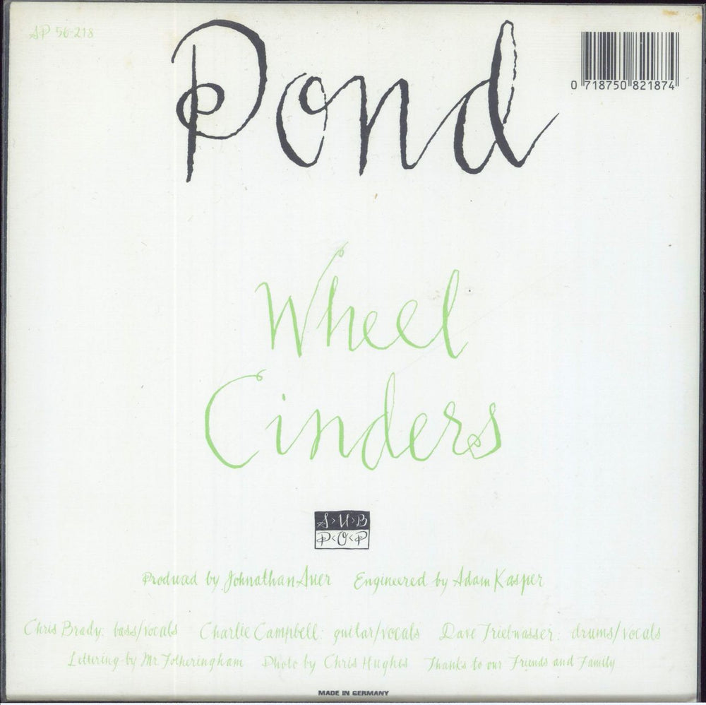 Pond Wheel - Blue Vinyl German 7" vinyl single (7 inch record / 45) 718750821874