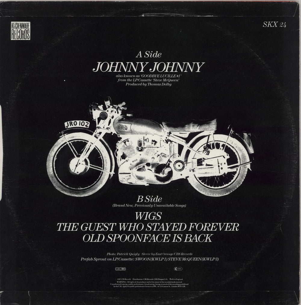 Prefab Sprout Johnny Johnny - EX UK 12" vinyl single (12 inch record / Maxi-single) PRE12JO759166