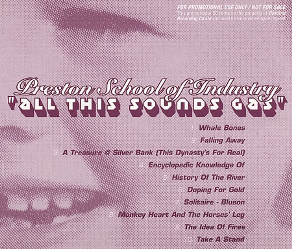 Preston School Of Industry All This Sounds Gas UK Promo CD album (CDLP) WIGCD96P