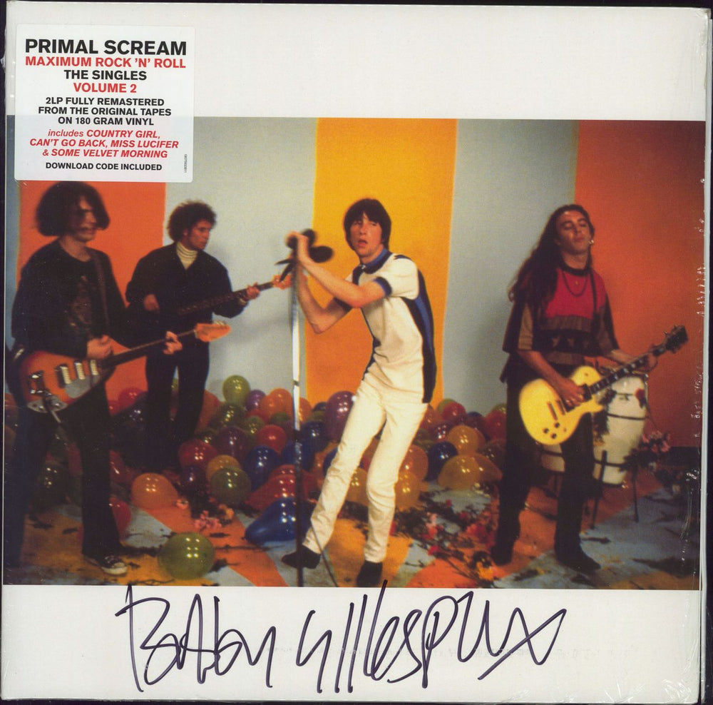 Primal Scream Maximum Rock 'N' Roll The Singles Volume 2 - 180gm + Autographed UK 2-LP vinyl record set (Double LP Album) 19075933811