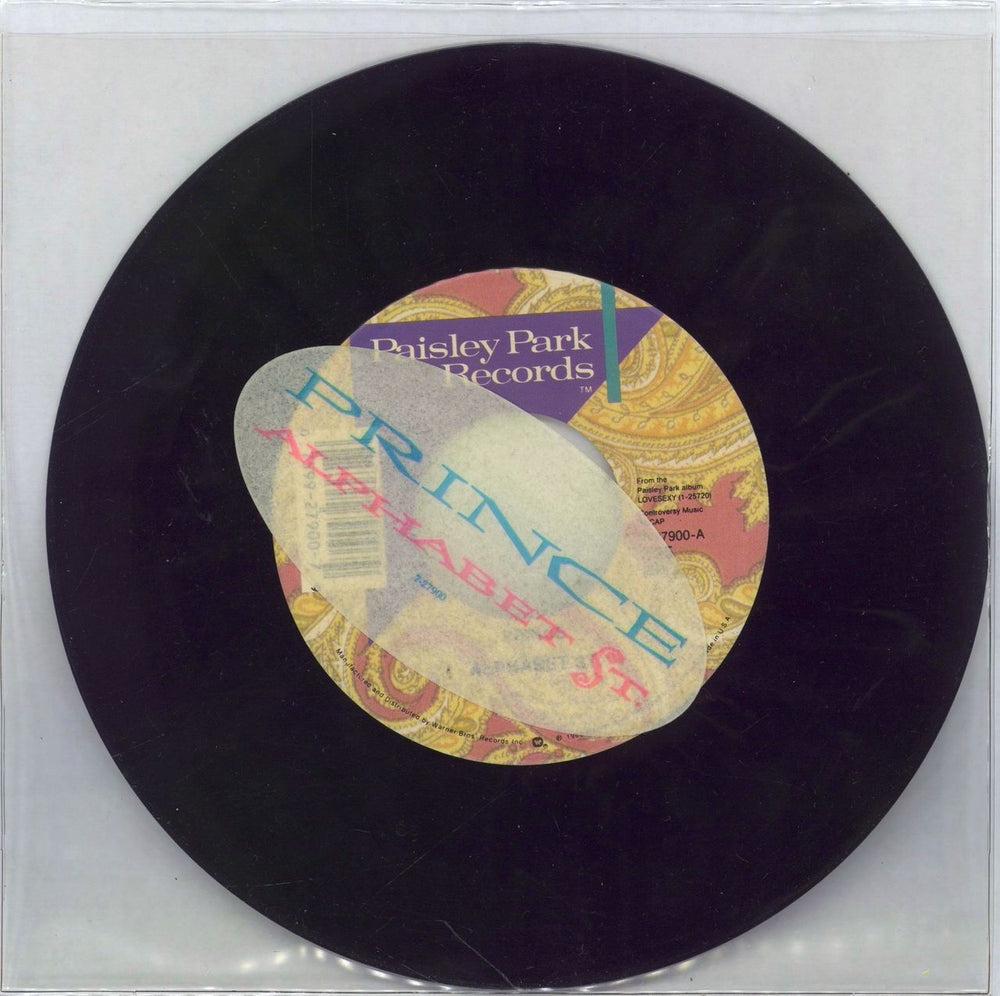 Prince Alphabet Street - Stickered PVC sleeve US 7" vinyl single (7 inch record / 45) 7-27900