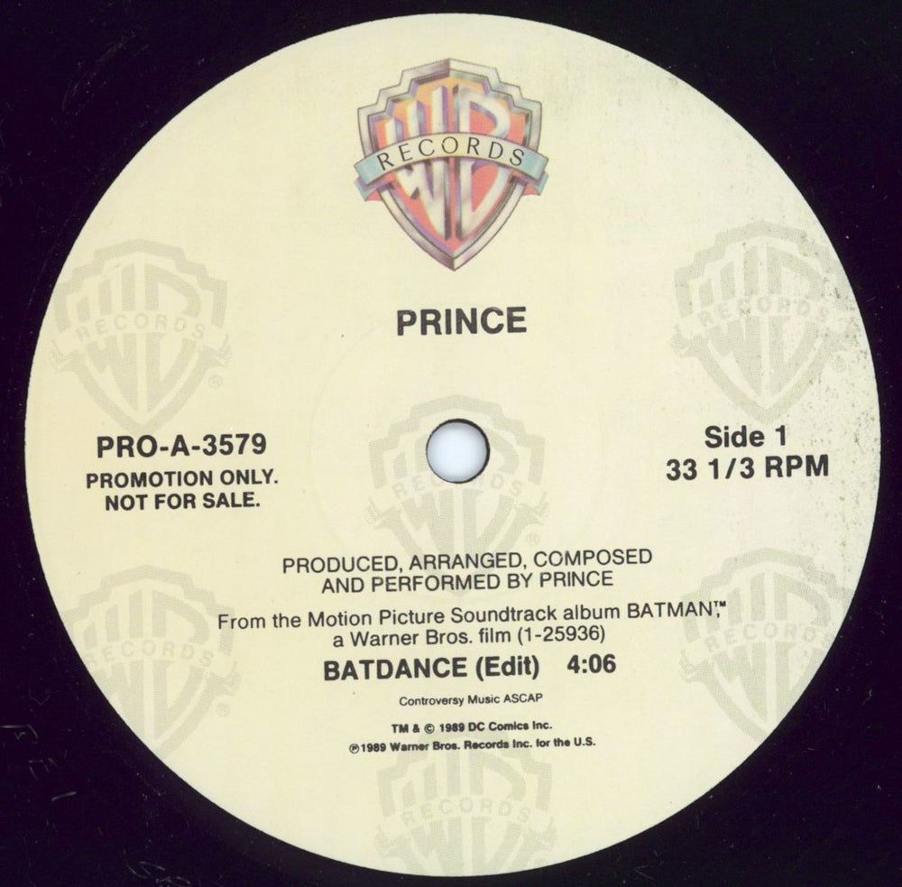 Prince Batdance US Promo 12" vinyl single (12 inch record / Maxi-single) PRO-A-3579