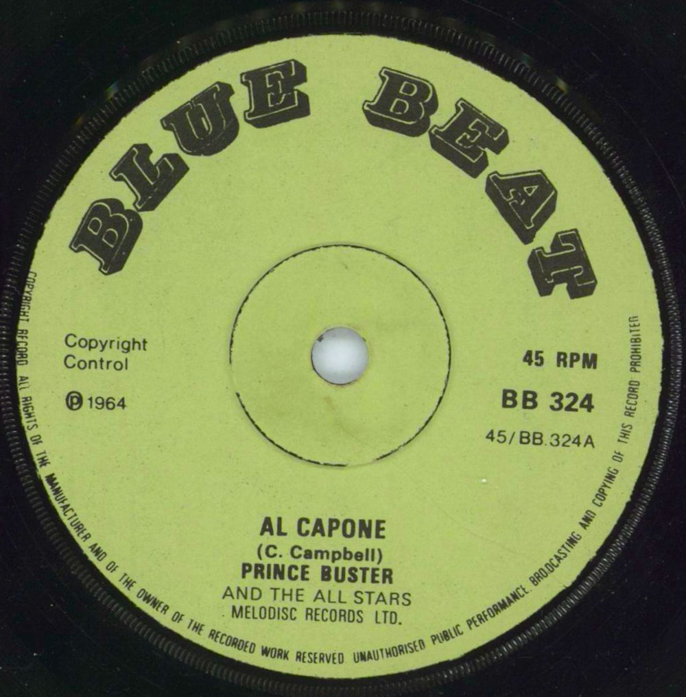 Prince Buster Al Capone - Green label UK 7" vinyl single (7 inch record / 45) BB324