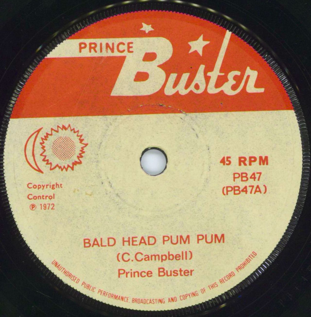 Prince Buster Bald Head Pum Pum UK 7" vinyl single (7 inch record / 45) PB47