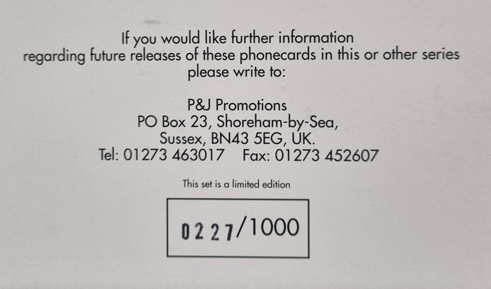 Prince Collection Of Phone Cards - Six UK phone card PRIPCCO776702