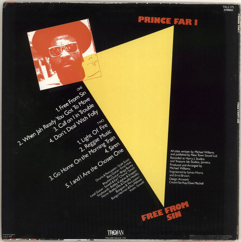 Prince Far I Free From Sin UK vinyl LP album (LP record)