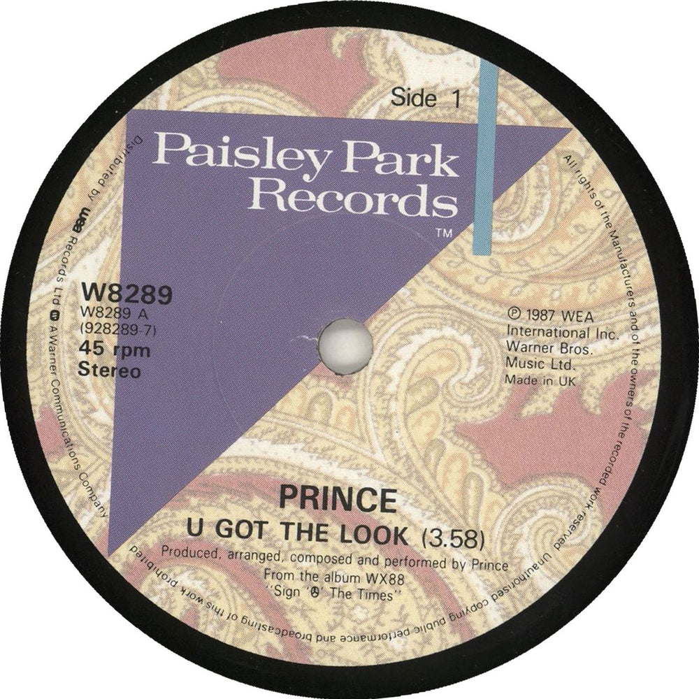 Prince U Got The Look UK 7" vinyl single (7 inch record / 45)