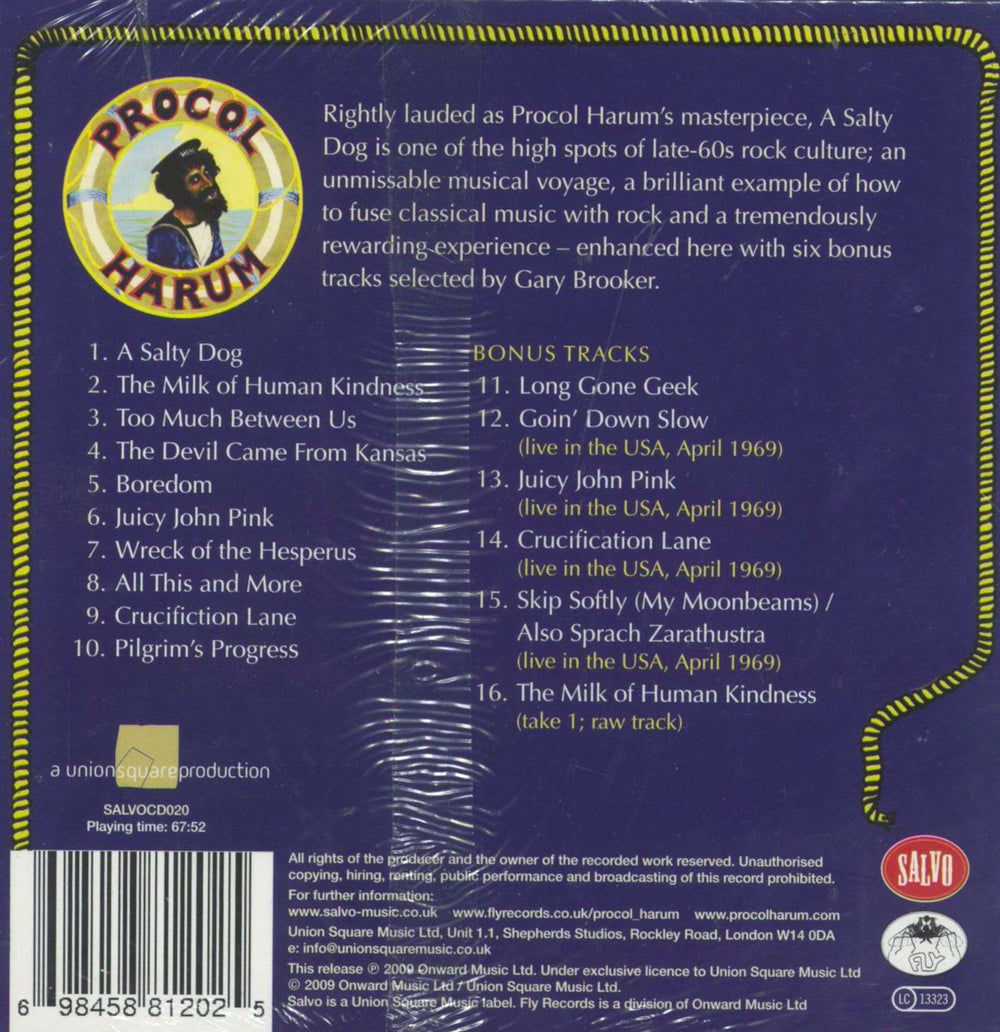 Procol Harum A Salty Dog: Remastered - Sealed UK CD album (CDLP) 698458812025