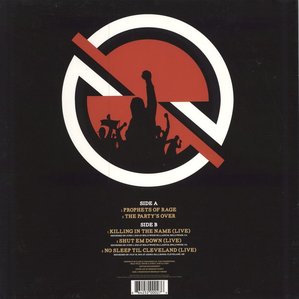 Prophets Of Rage The Party's Over - Red Vinyl UK 12" vinyl single (12 inch record / Maxi-single) 864252000276