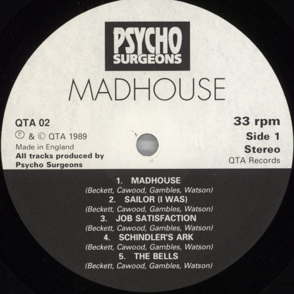 Psycho Surgeons Madhouse UK vinyl LP album (LP record) 3X9LPMA824057