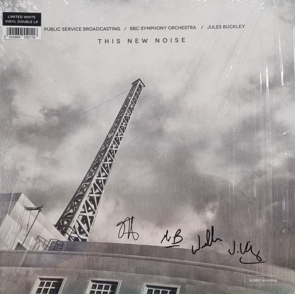 Public Service Broadcasting This New Noise - White Vinyl - Fully Autographed UK 2-LP vinyl record set (Double LP Album) TCRVA05X