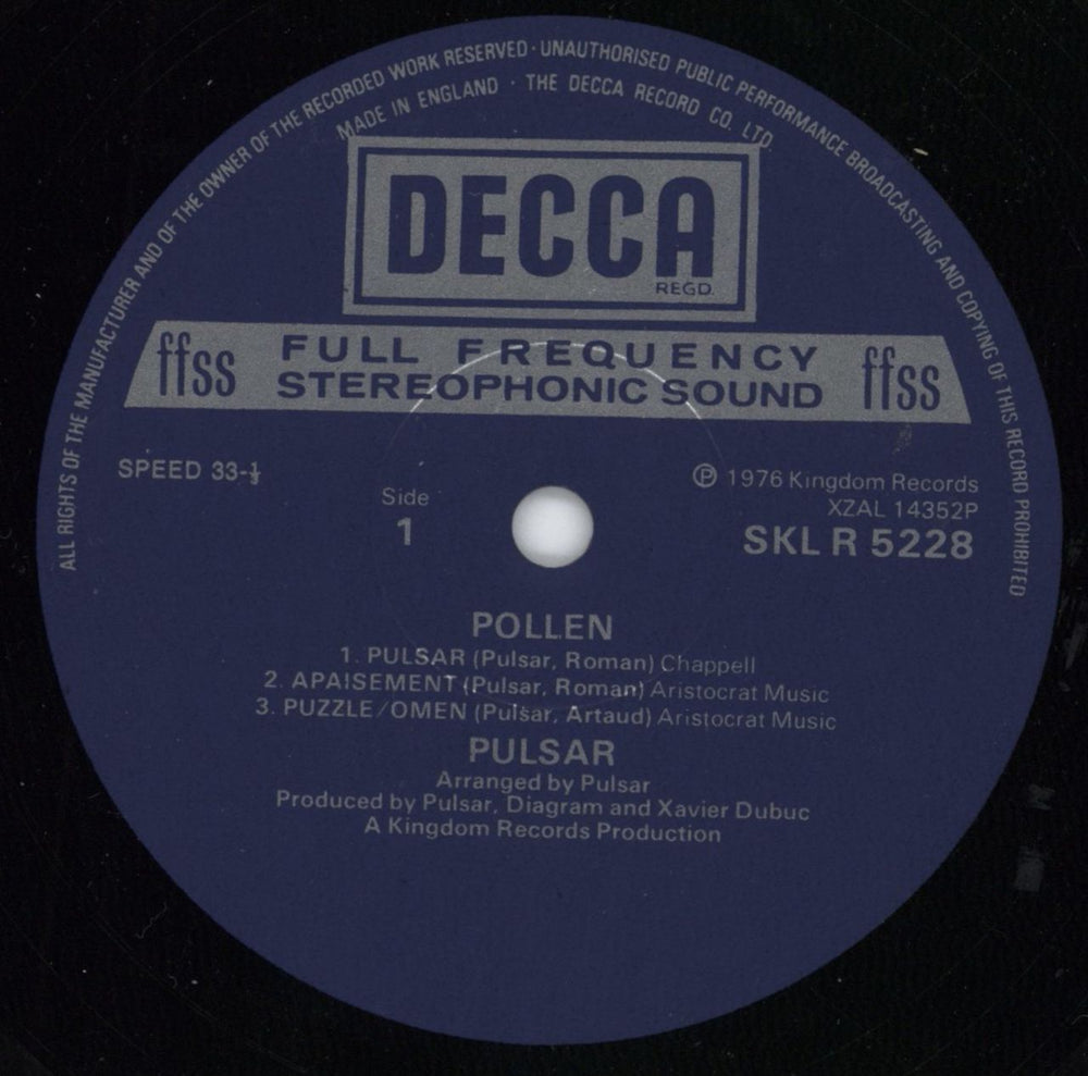 Pulsar Pollen UK vinyl LP album (LP record) PWXLPPO793996