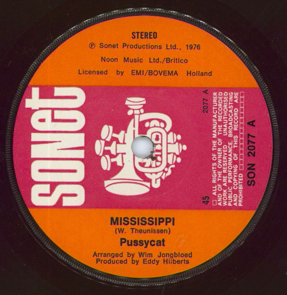 Pussycat Mississippi - solid UK 7" vinyl single (7 inch record / 45) SON2077