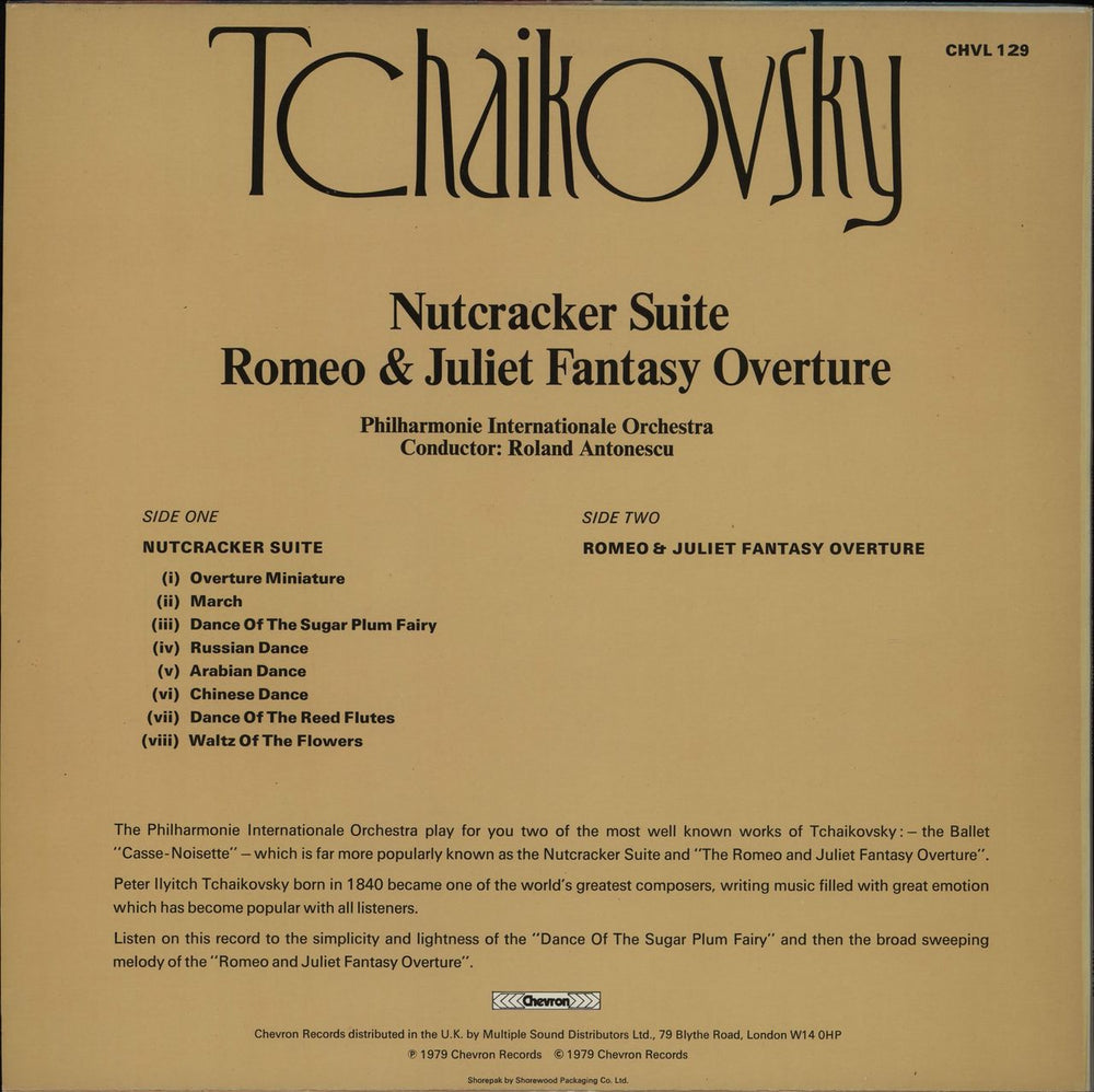 Pyotr Ilyich Tchaikovsky Nutcracker Suite / Romeo & Juliet Fantasy Overture UK vinyl LP album (LP record)