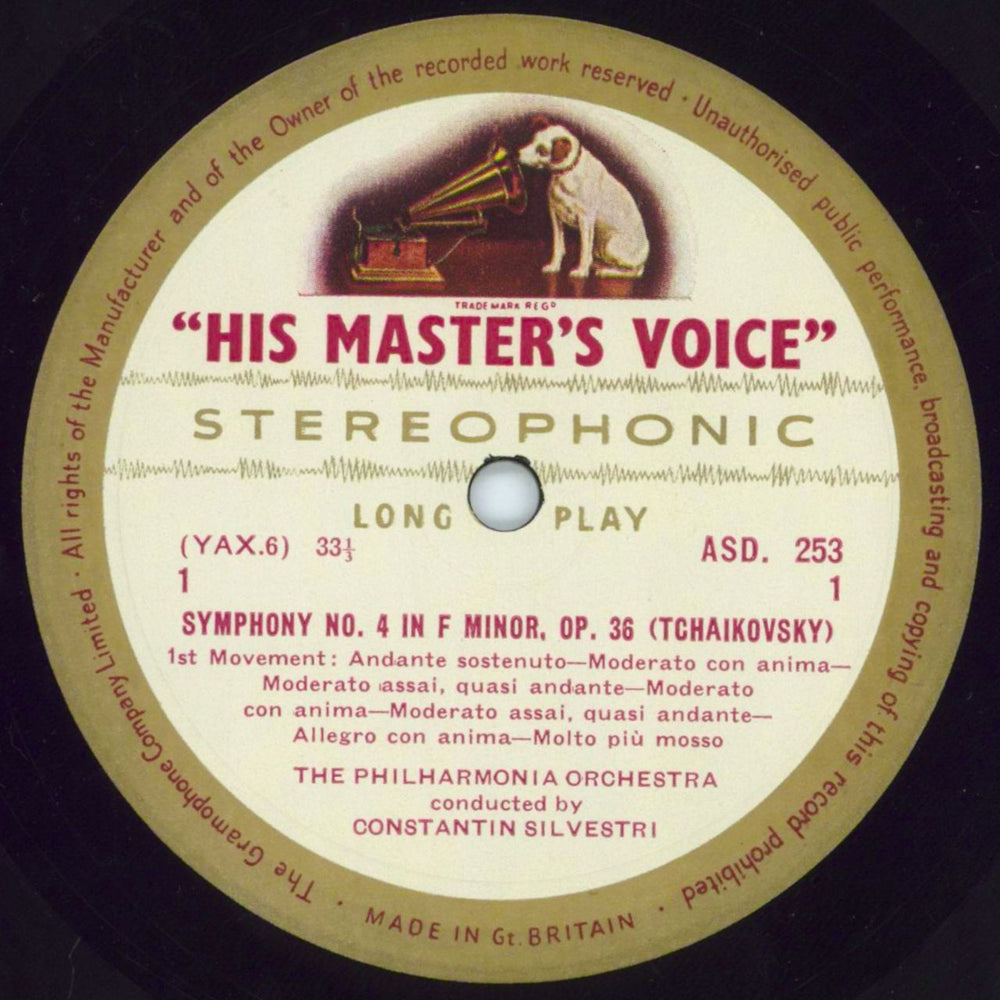 Pyotr Ilyich Tchaikovsky Symphony No. 4 in F Minor - 1st UK vinyl LP album (LP record) T3NLPSY534999