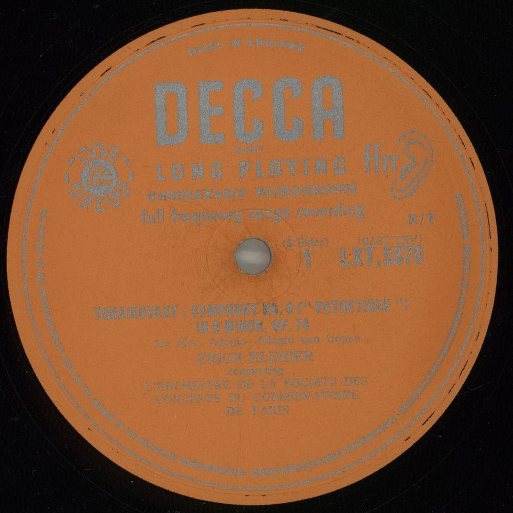 Pyotr Ilyich Tchaikovsky Symphony No. 6 in B Minor, Op.74 ('Pathetique') UK vinyl LP album (LP record) T3NLPSY750561