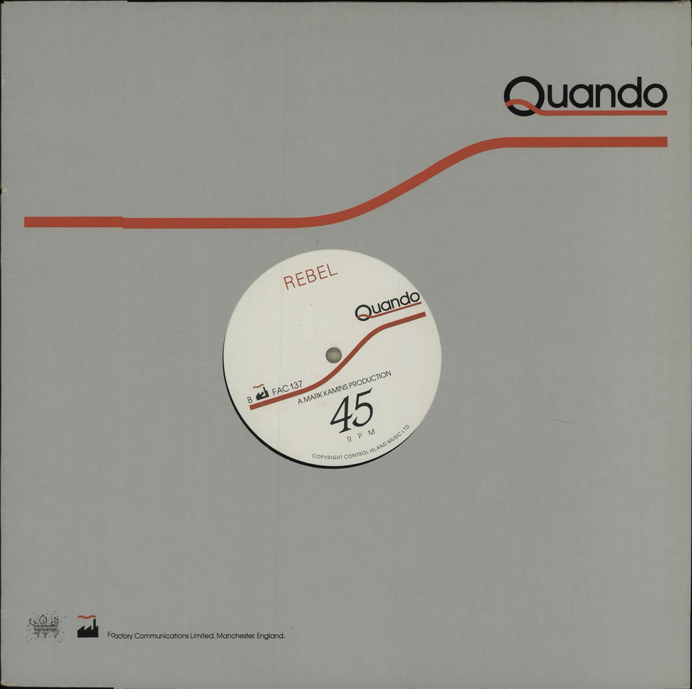 Quando Quango Genius UK 12" vinyl single (12 inch record / Maxi-single) FAC137