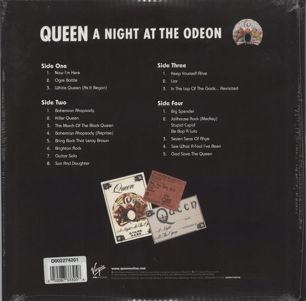 Queen A Night At The Odeon UK 2-LP vinyl record set (Double LP Album) 050087333058