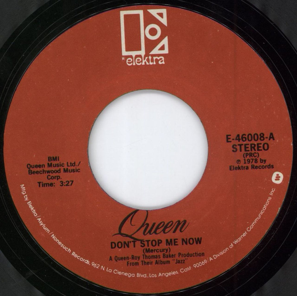 Queen Don't Stop Me Now - Red Label - PRC US 7" vinyl single (7 inch record / 45) E-46008