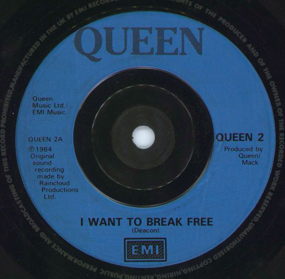 Queen I Want To Break Free - Inj UK 7" vinyl single (7 inch record / 45) QUEEN2