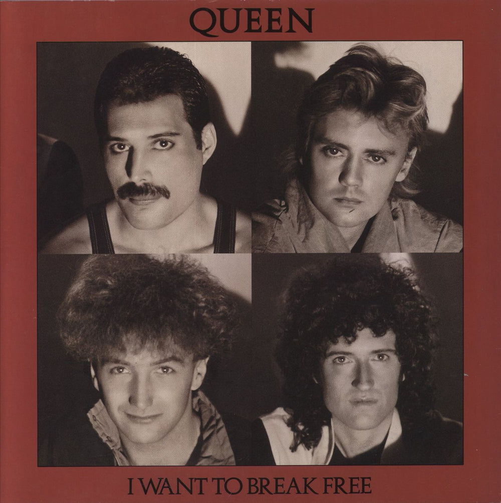 Queen I Want To Break Free - Red Bordered Sleeve/Black text UK 12" vinyl single (12 inch record / Maxi-single) 12QUEEN2