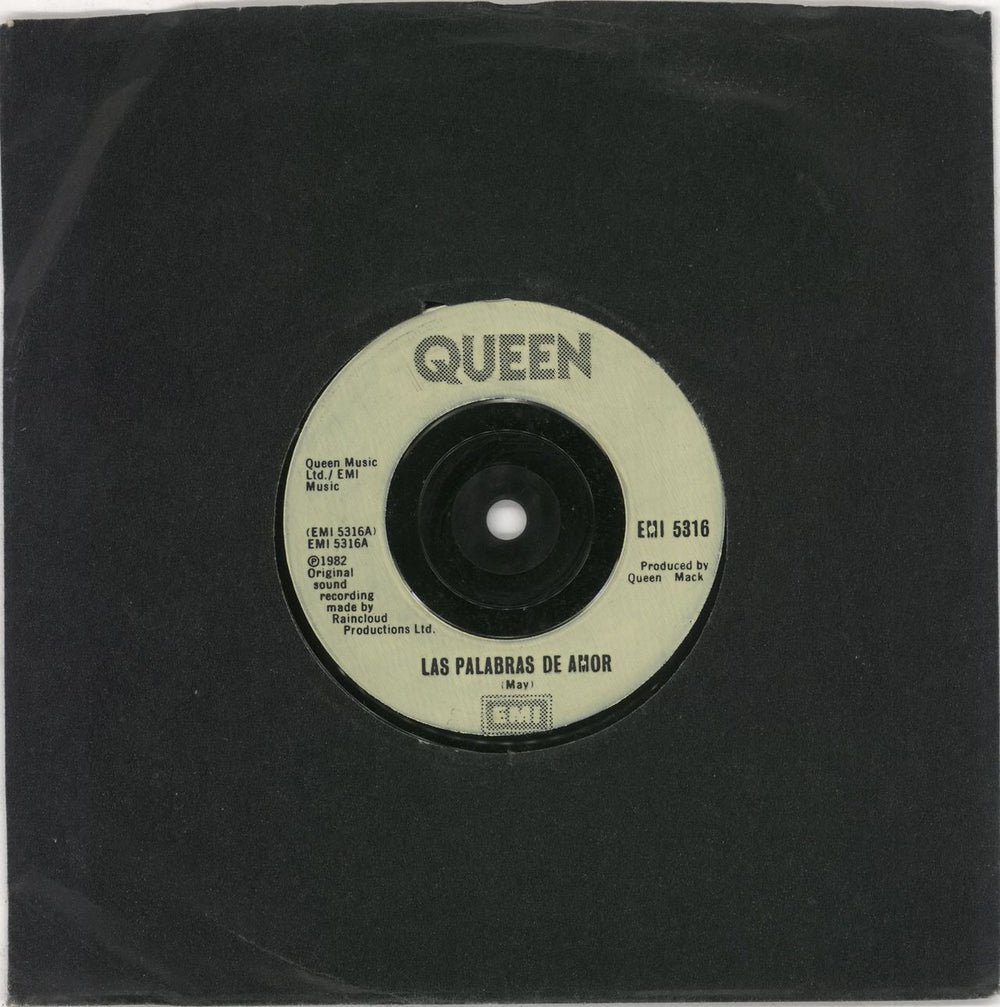 Queen Las Palabras De Amor - Inj UK 7" vinyl single (7 inch record / 45) EMI5316