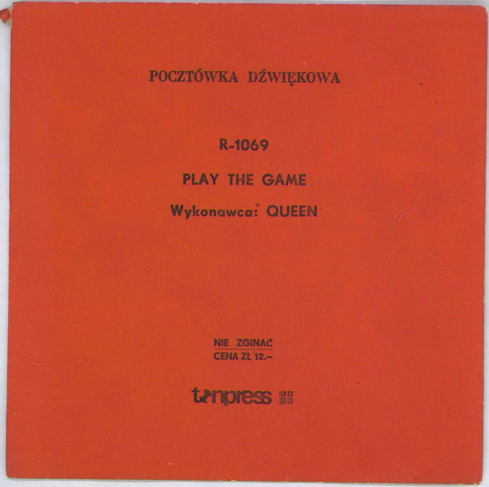 Queen Play The Game Polish 7" vinyl single (7 inch record / 45) R-1069