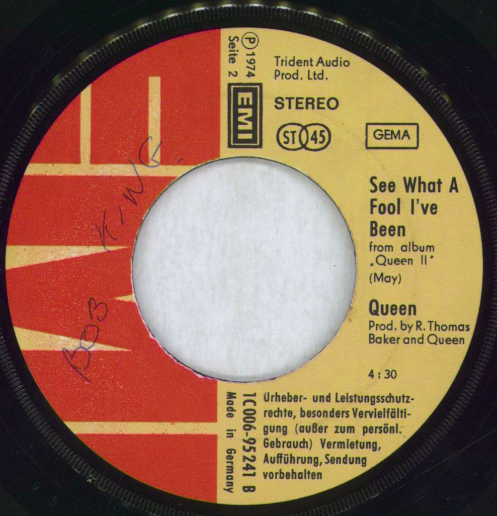 Queen Seven Seas Of Rhye - VG German 7" vinyl single (7 inch record / 45)