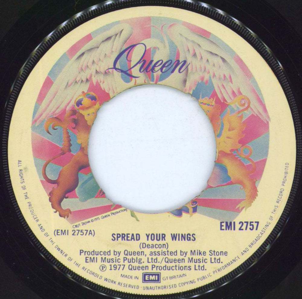 Queen Spread Your Wings - p/s - Wide Centre UK 7" vinyl single (7 inch record / 45) QUE07SP806137