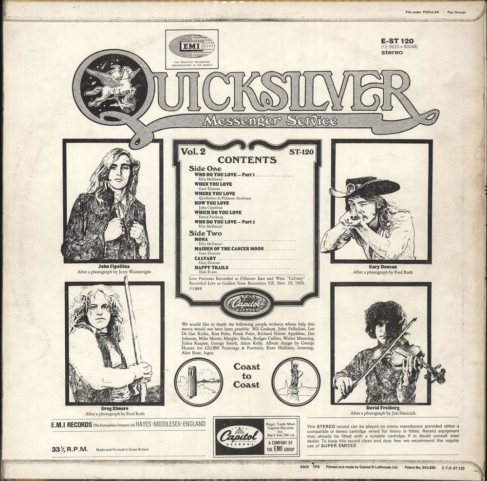 Quicksilver Messenger Service Happy Trails - 2nd - VG UK vinyl LP album (LP record)