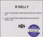 R Kelly I Can't Sleep Baby UK Promo CD-R acetate CD-R ACETATE