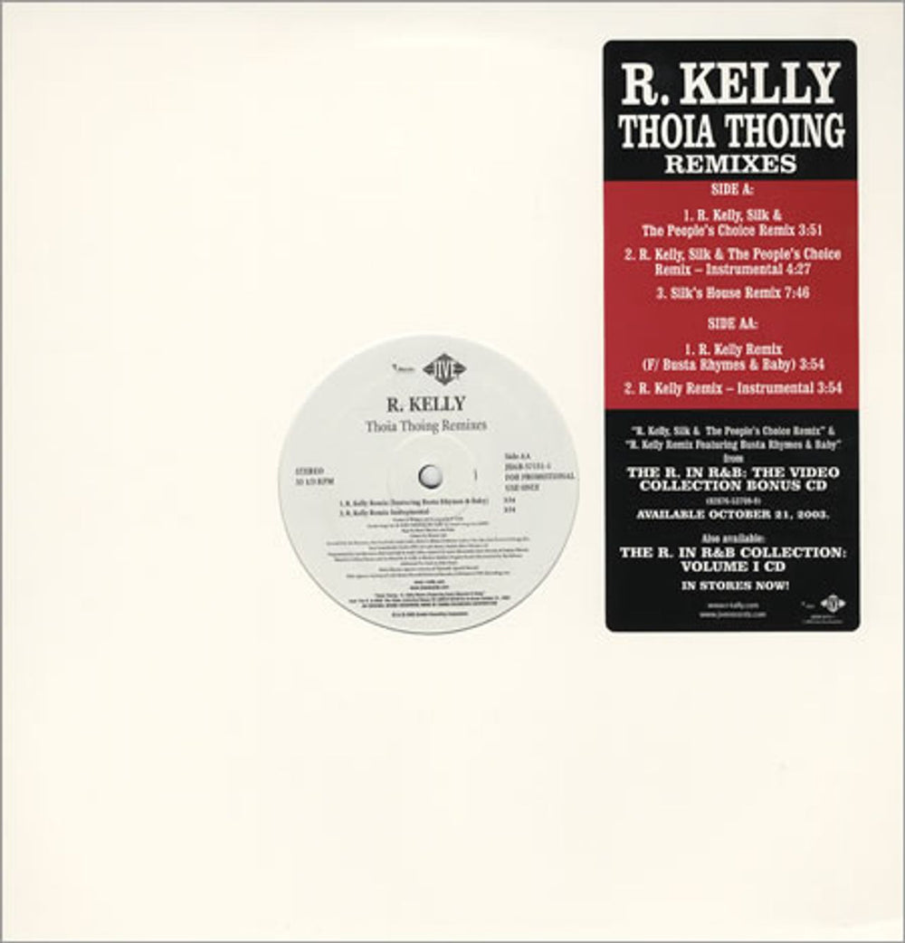 R Kelly Thoia Thoing - Remixes US Promo 12" vinyl single (12 inch record / Maxi-single) JDAB-57151-1