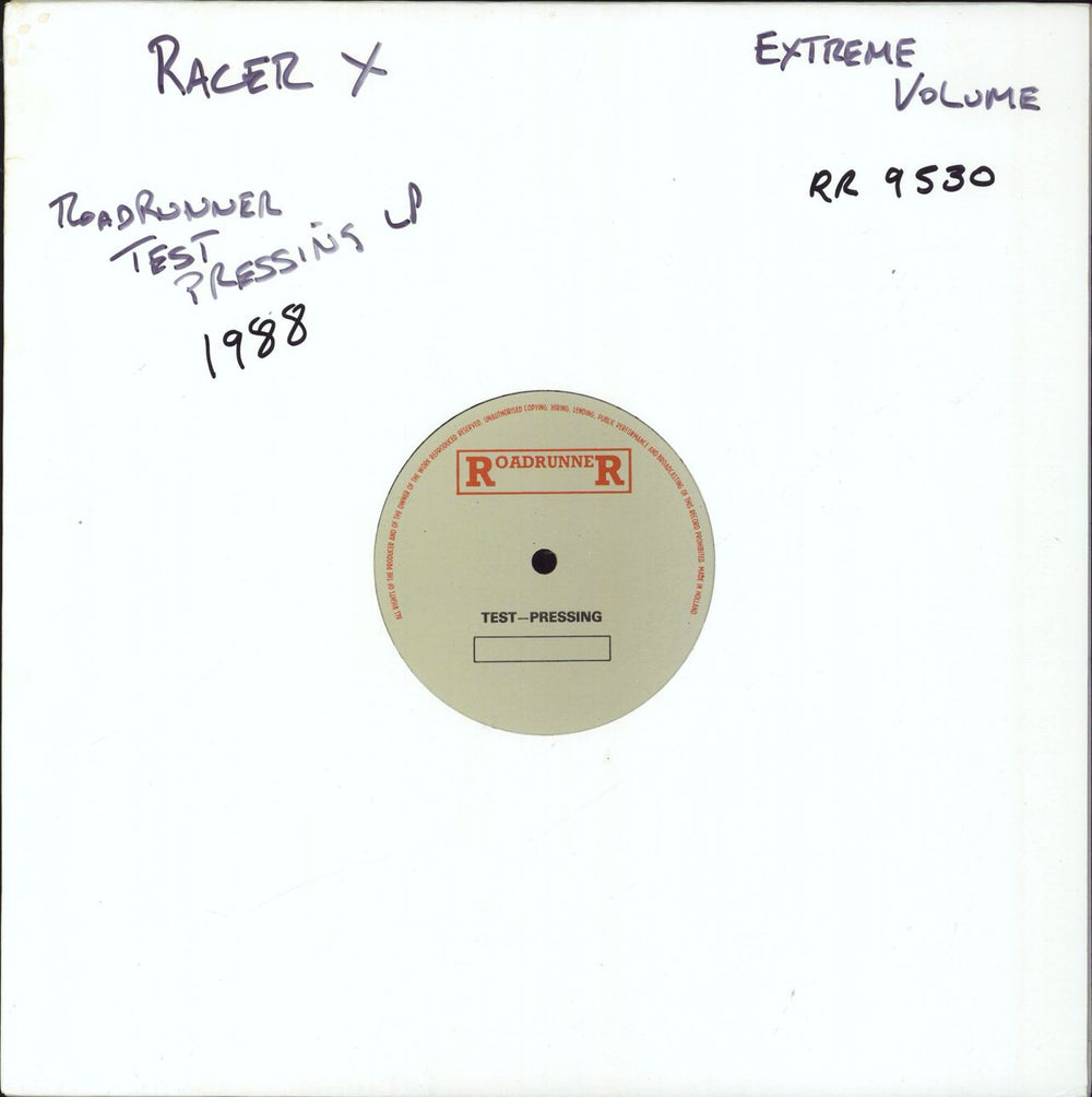 Racer X Extreme Volume Live - Test Pressing Dutch vinyl LP album (LP record) RR95301