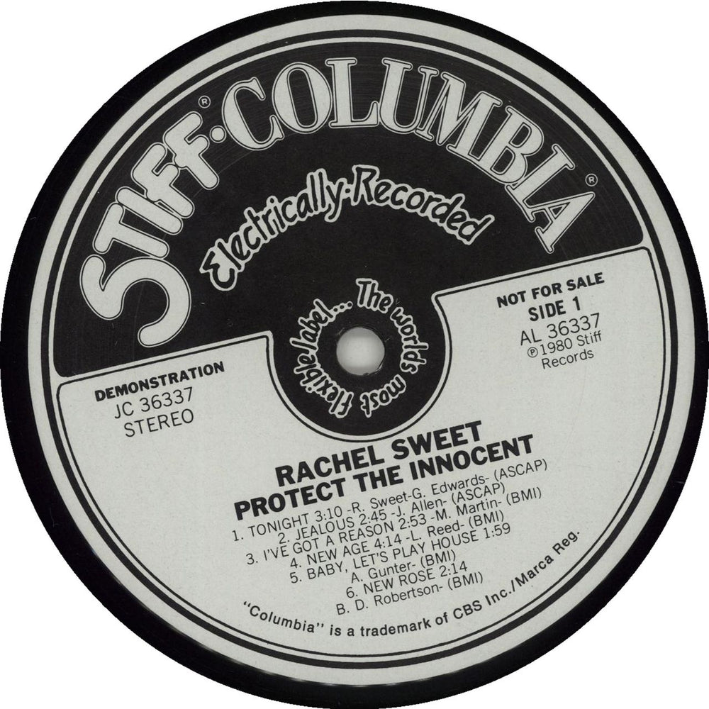 Rachel Sweet Protect The Innocent US Promo vinyl LP album (LP record) RS1LPPR677554