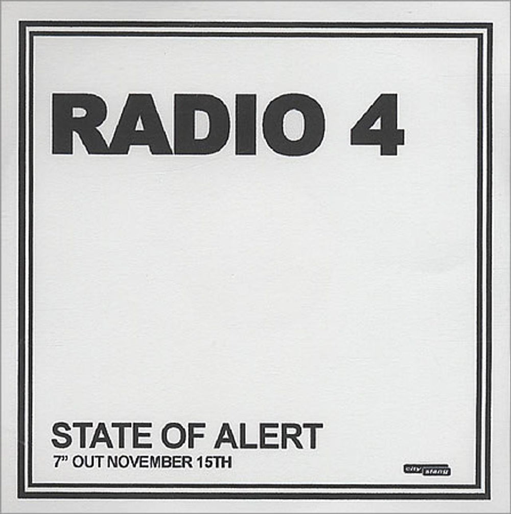 Radio 4 State Of Alert UK Promo CD-R acetate CDR ACETATE